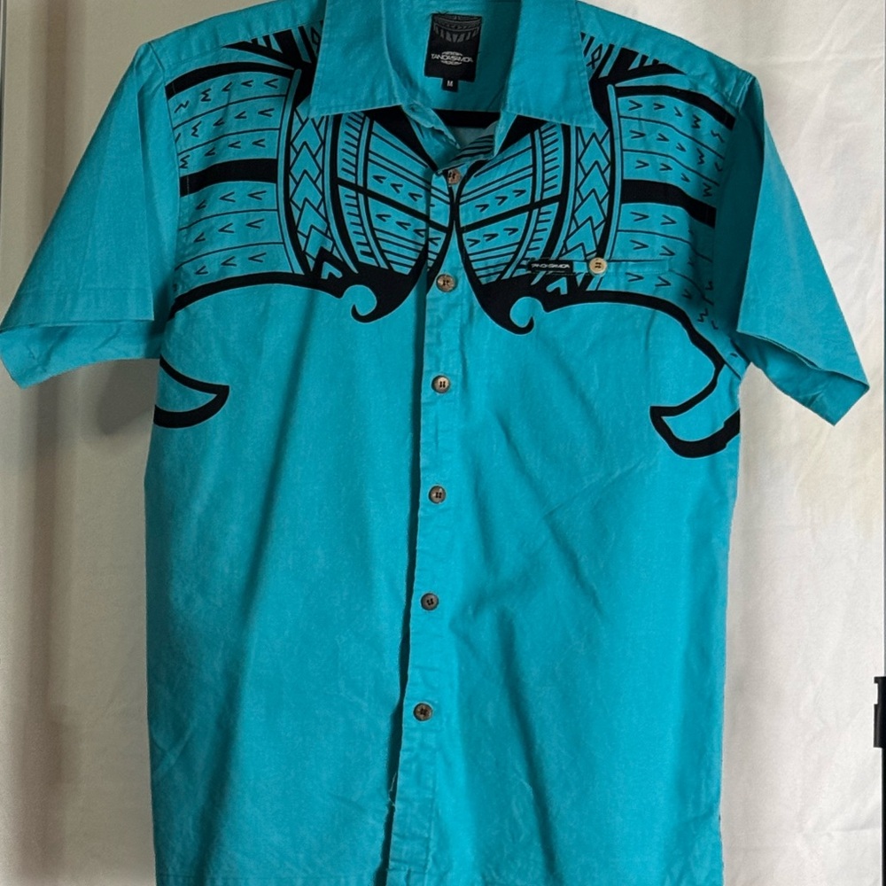 Men's Blue Tribal Print Shirt